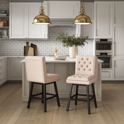 Boston Dining Collection 2-pc. Upholstered Tufted Bar Stool