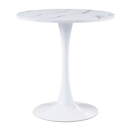 Ivo Round Wood-Top Dining Tables, One Size, White