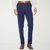 J. Ferrar Mens Stretch Fabric Slim Fit Flat Front Suit Pants Color New Navy JCPenney