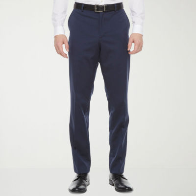 J. Ferrar Mens Stretch Fabric Slim Fit Flat Front Suit Pants