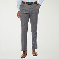 Van Heusen Cool Flex Mens Stretch Fabric Slim Fit Flat Front Suit Pants, 38 32, Gray