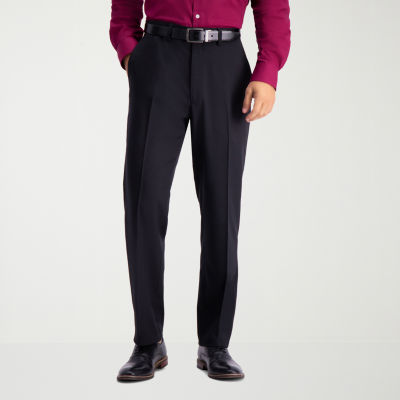 Haggar Travel Performance Tailored Heather Twill Mens Stretch Fabric Regular Fit Flat Front Suit Pant