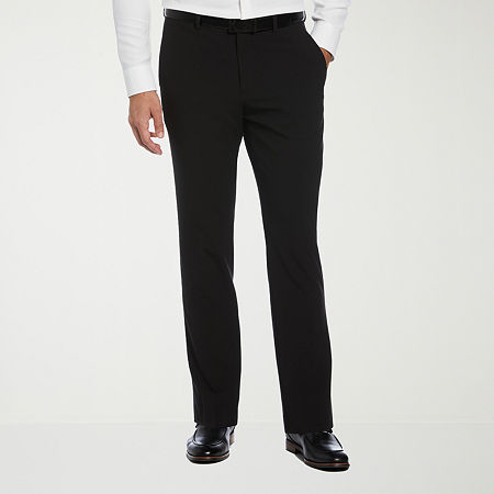 Savane Eco Tech Heather Mens Slim Fit Flat Front Dress Pant, 36 32, Black