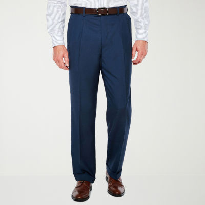 Stafford Sharkskin Stretch Pleated Pants Classic Fit