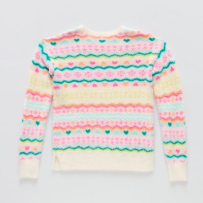 Thereabouts Little & Big Girls Round Neck Long Sleeve Pullover Sweater