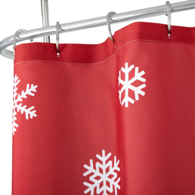 Avanti Red Snowman Shower Curtain