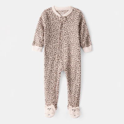 Carter's Baby Girls Footed Fleece Round Neck Long Sleeve One Piece Pajama