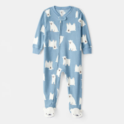 Carter's Baby Boys Footed Fleece Round Neck Long Sleeve One Piece Pajama