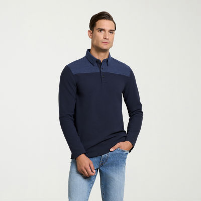Van Heusen Essential Mens Regular Fit Long Sleeve Polo Shirt - Main Image
