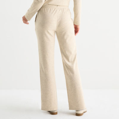 Liz Claiborne Womens Wide Leg Mid Rise Jogger Pant