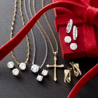 Yes, Please! Womens Lab Created White Sapphire Sterling Silver 2-pc. Jewelry Set