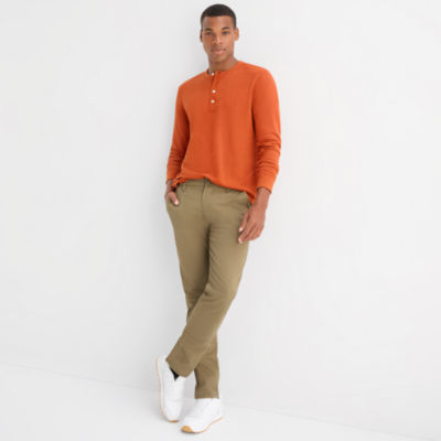 mutual weave Mens Long Sleeve Regular Fit Henley Shirt