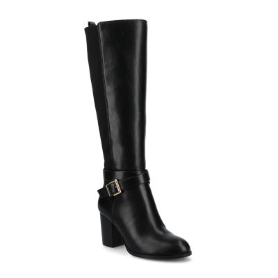 Journee Collection Womens Extra Wide Calf Stacked Heel Dress Boots