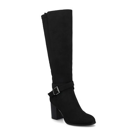 Journee Collection Womens Stacked Heel Dress Boots In Black