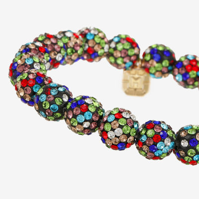 Monet Jewelry Beaded Womens Glass Round Stretch Bracelet