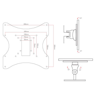 Corliving Tilt & Swivel 32" Max TV Wall Mount