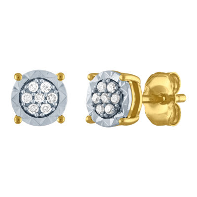 1/10 CT. T.W. Natural White Diamond 10K Gold 5.5mm Stud Earrings