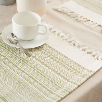 Design Imports Striped Fringed 6-pc. Placemats