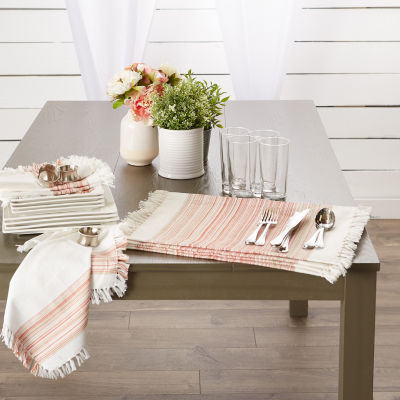 Design Imports Striped Fringed 6-pc. Placemat