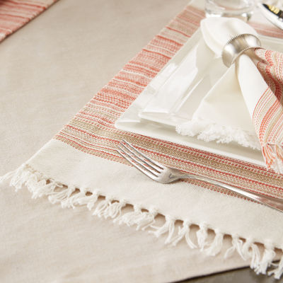 Design Imports Striped Fringed 6-pc. Placemat