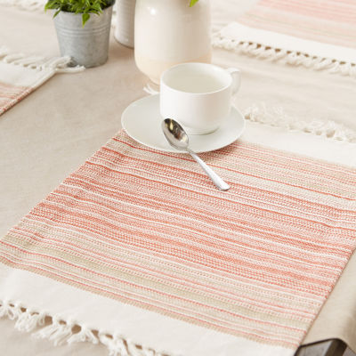 Design Imports Striped Fringed 6-pc. Placemat