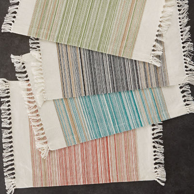 Design Imports Striped Fringed 6-pc. Placemat