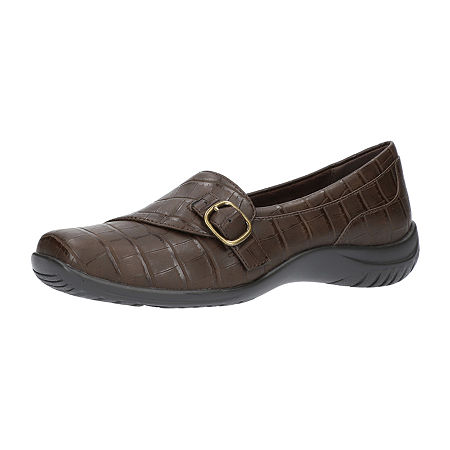Easy Street Womens Cinnamon Square Toe Slip-On Shoe, 6 Narrow, Brown