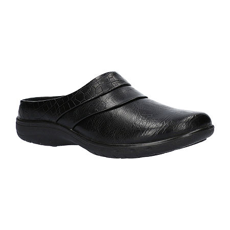 Easy Street Swing Womens Round Mules, 10 Wide, Black
