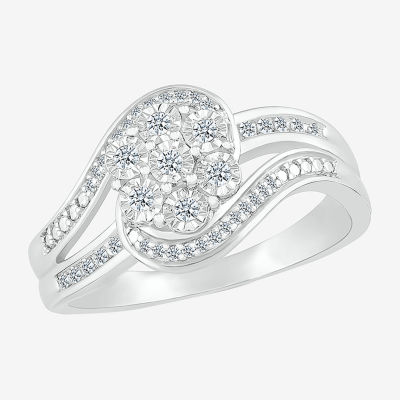 Limited Quantities! Womens 1/6 CT. T.W. Natural White Diamond Sterling Silver Cocktail Ring