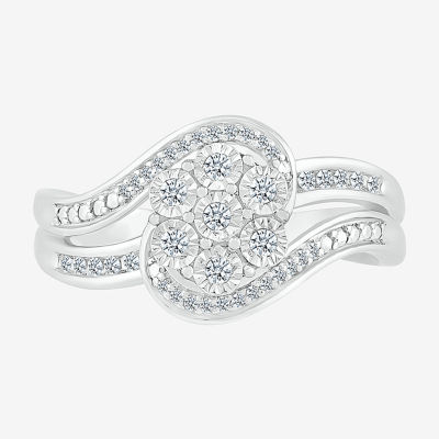 Limited Quantities! Womens 1/6 CT. T.W. Natural White Diamond Sterling Silver Cocktail Ring