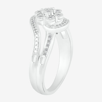 Limited Quantities! Womens 1/6 CT. T.W. Natural White Diamond Sterling Silver Cocktail Ring