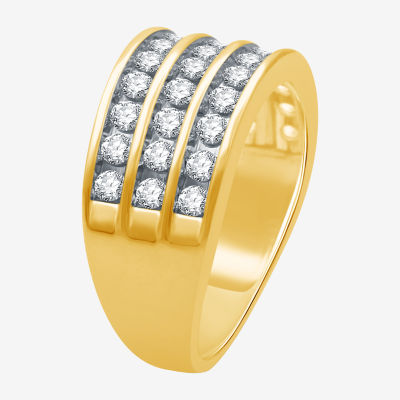 Womens 1 CT. T.W. Natural White Diamond 10K Gold Anniversary Band