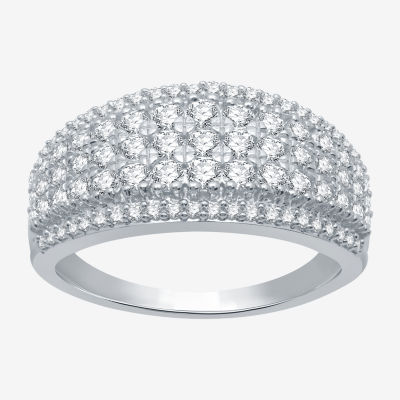 Womens 1 CT. T.W. Natural White Diamond 10K White Gold Anniversary Band