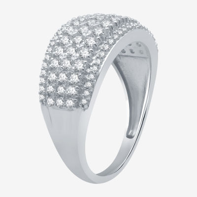 Womens 1 CT. T.W. Natural White Diamond 10K White Gold Anniversary Band