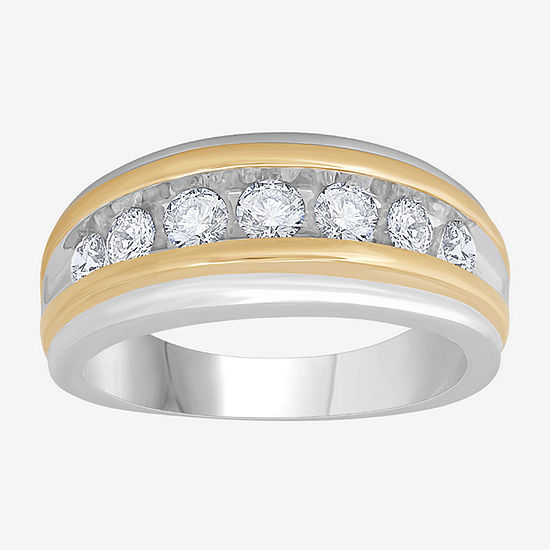 Mens 1 CT. T.W. Diamond 10K Two-Tone Gold Band Ring