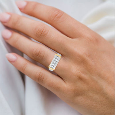 Mens 1/2 CT.T.W. Natural Diamond 10K Two-Tone Gold Band Ring