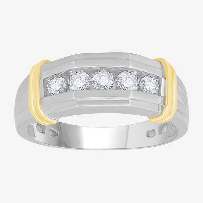 Mens 1/2 CT.T.W. Natural Diamond 10K Two-Tone Gold Band Ring