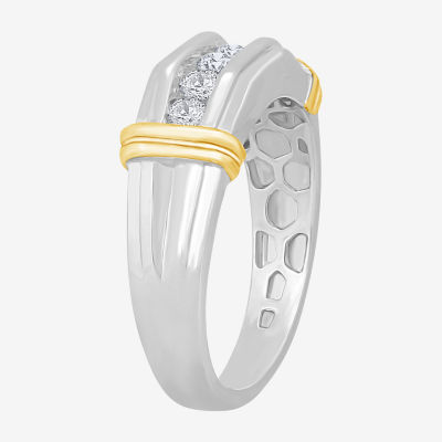 Mens 1/2 CT.T.W. Natural Diamond 10K Two-Tone Gold Band Ring