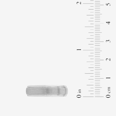  Mens 6mm Tungsten Comfort-Fit Ring