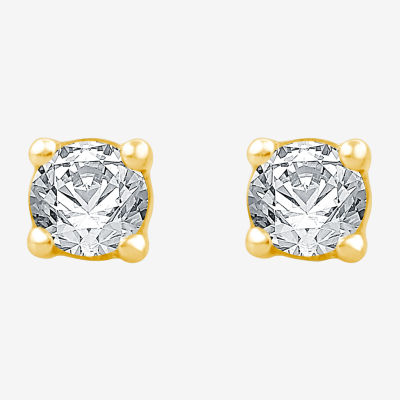 3/8 CT. T.W. Natural White Diamond 10K Gold 4.1mm Stud Earrings