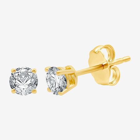 Ever Star 3/4 CT. T.W. Lab-Grown (G / SI1-SI2) Diamond 10K or 14K Gold Round Stud Earrings, One Size, Yellow