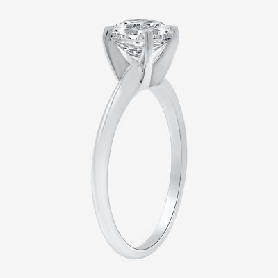Womens 1 1/4 CT. Natural White Diamond 14K White Gold Round Solitaire Engagement Ring
