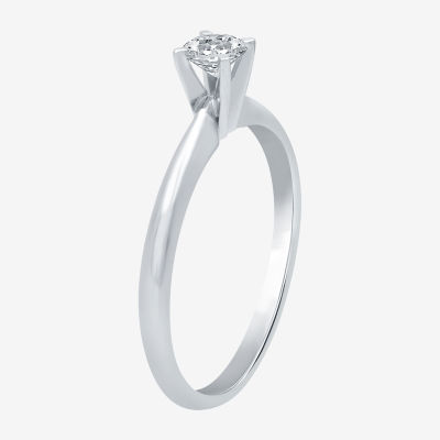 Classic Collection Womens 1/4 CT.T.W. Natural Diamond 10K  Gold Round Solitaire Engagement Ring