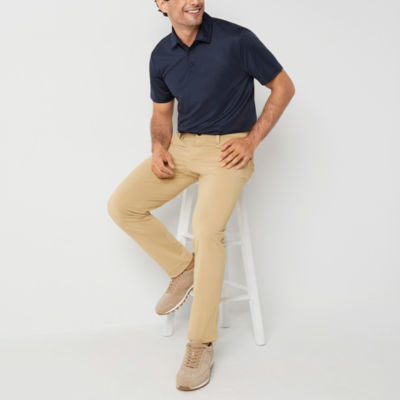 slim fit flat front chinos