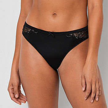 Ambrielle Satin With Lace Thong Panty - JCPenney
