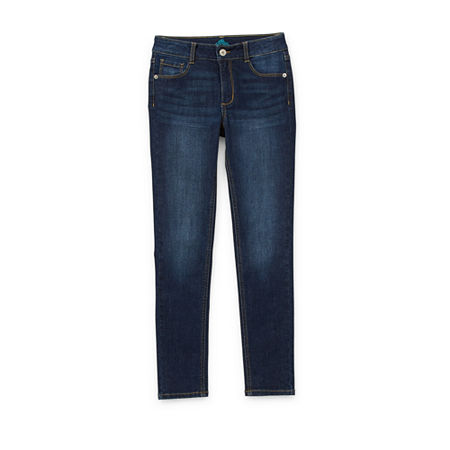 Thereabouts Little & Big Girls Adjustable Waist Stretch Fabric Superflex High Rise Skinny Fit Jean, 10.5 Plus, Blue