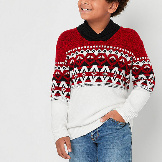 Thereabouts Family Matching Boys Long Sleeve Pullover Sweater