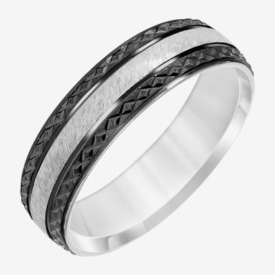 Mens 6MM Sterling Silver Wedding Band