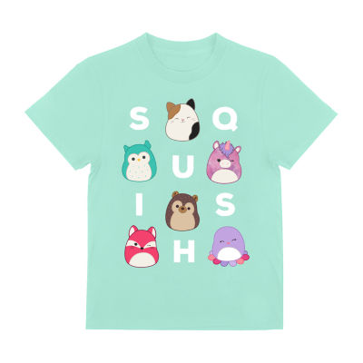 Little & Big Girls Crew Neck Short Sleeve Squishmallows Graphic T-Shirt