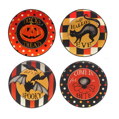 Certified International Spooky Halloween 4-pc. Dessert Plate